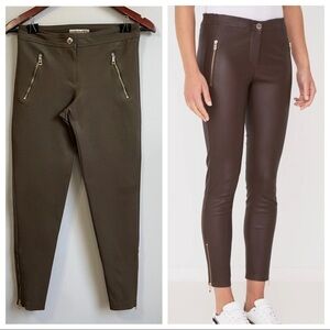 Burberry Authentic skinny ankle zipper skinny pants in olive